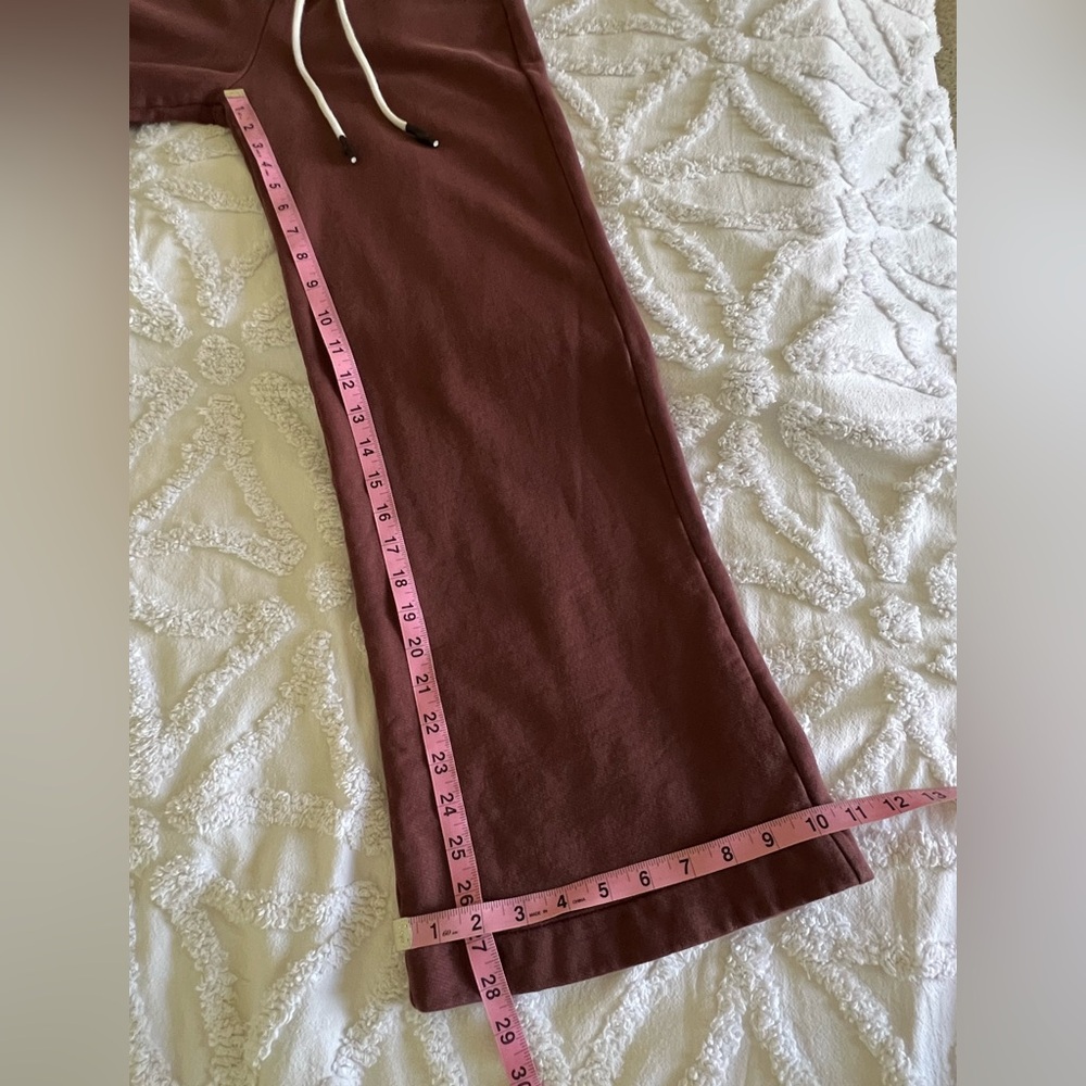 Soucy EZ Joggers Wide Leg Brown Pima Cotton Cozy Sweats Size Small - Picture 9 of 9